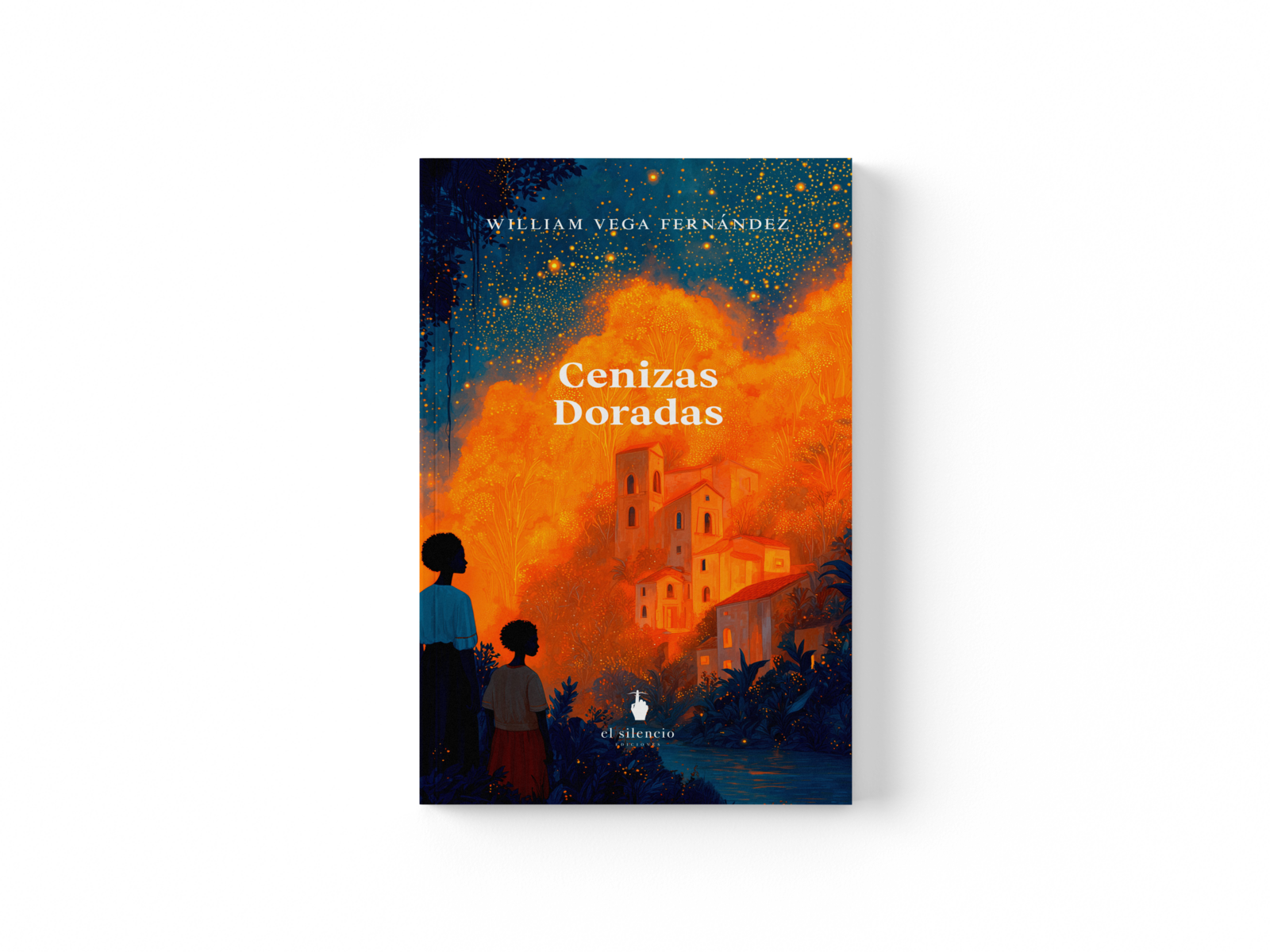 Mockup oficial de Cenizas doradas, de William Vega Fernández